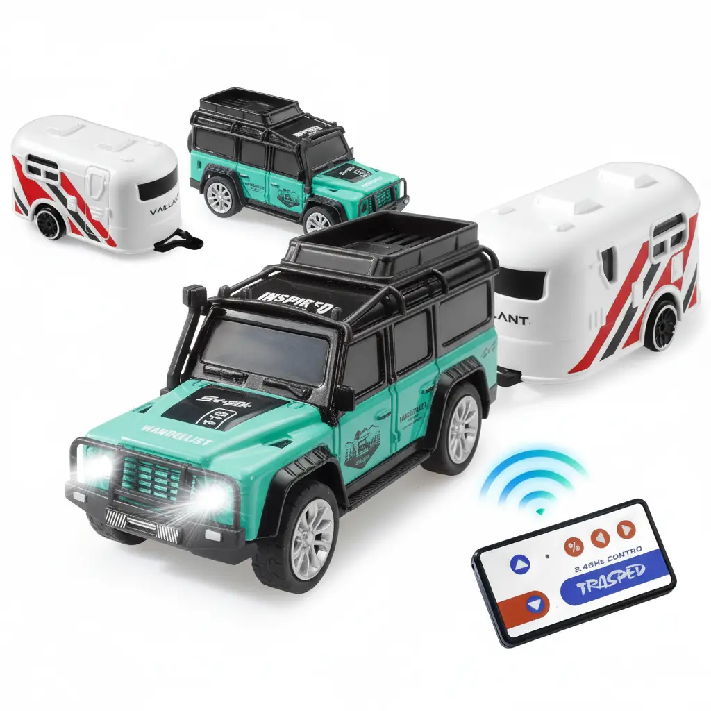 1:64 Mini Alloy RC Monster Truck - LED Remote Control Off-Road Car, USB Rechargeable Kids' Toy Remote Controlled Car Rc Model Car