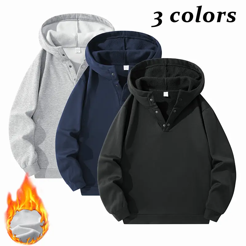 Men's 1/2/3-Pack Plain Longsleeves Slim-Fit Half-Zip Hoodies, Polyester Menswear Sweatshirts, Casual Streetwear Warm H-Type Outerwear for Autumn Winter Daily Wear