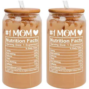 Gifts for MOM from Mom from Daughter Son Kids - Mothers Day Gifts 16 Oz Can Glass - Birthday Gift, Mothers Day Gift for MOM Her - I Love You Gift for Her, Romantic Gifts for Her -