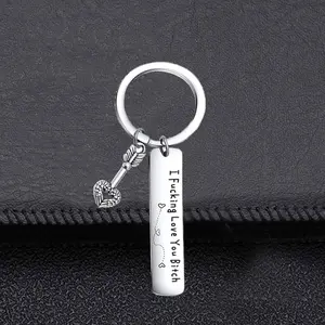 Best Friend Keychain for Women, Stainless Steel Key Chain Engrave I Fking Love You Bith Birthday Christmas Friendship Gift for Bestie Best Friends Female Bff