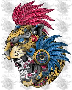 Aztec Warrior Jaguar  DTF Transfer