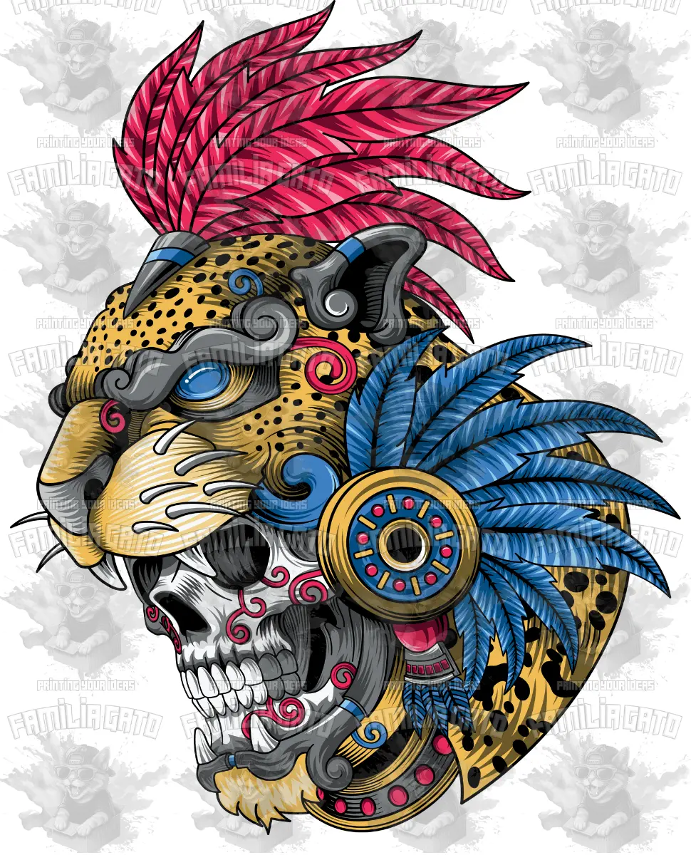 Aztec Warrior Jaguar  DTF Transfer