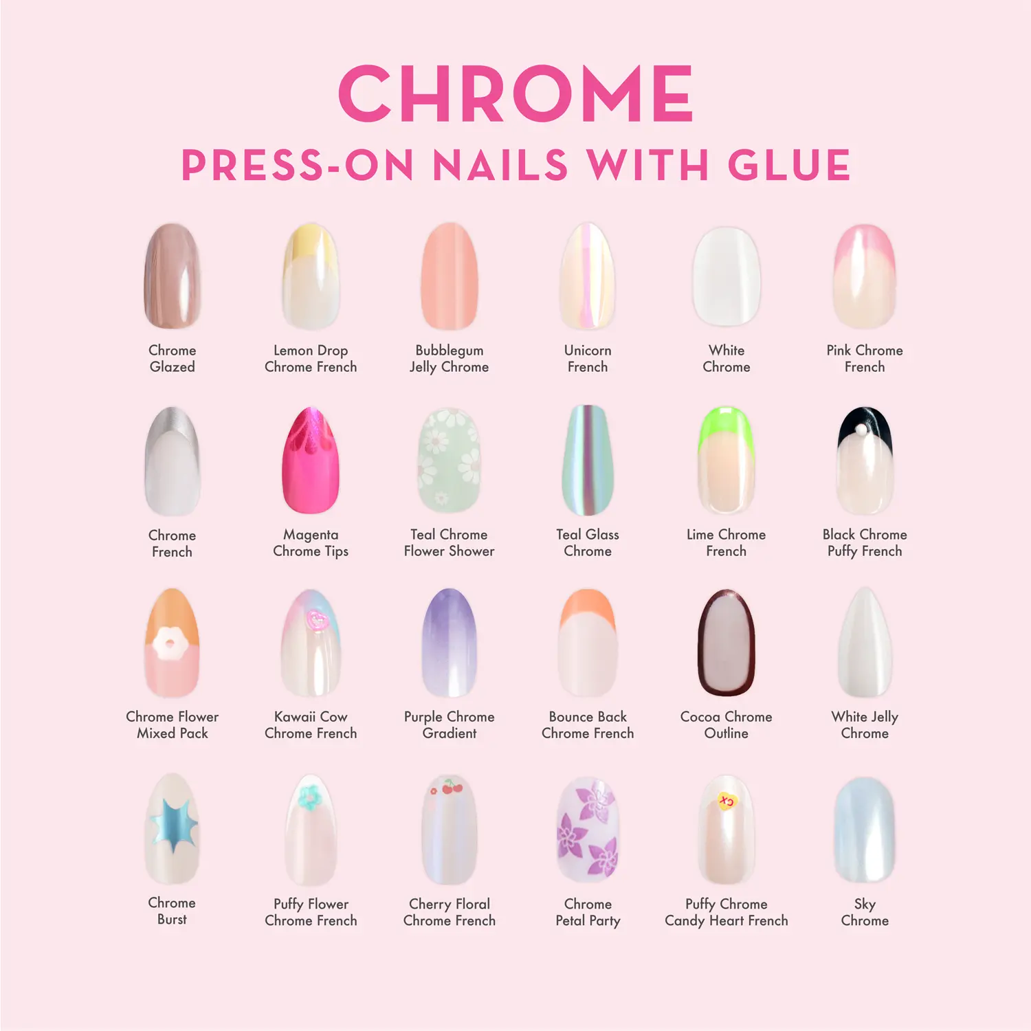 Chrome Press-Ons with Glue