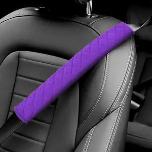 Car Seat Belt Pads Cover, 2PCS 15in Extra Length Seat Belt Shoulder Strap Covers Protector to Release Stress to Neck and Shoulder for a Safety Driving (Purple)