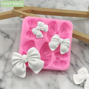1pcs Cute Knot Bow Molds Soft Silicone Fondant Resin Art Mould Cake Decoration Pastry Kitchen Baking Accessories Tools