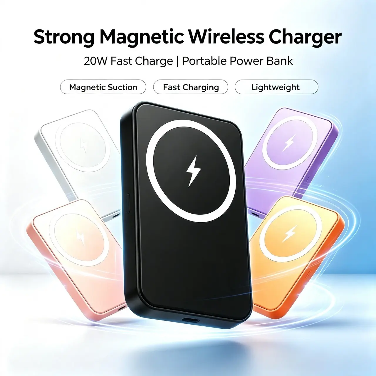 Foldable‑Stand 5000mAh Magnetic Power Bank‑Portable Mobile Charger with LED Digital Display, for iphone, Android Smartphones, Compact Travel Gifts for Him, back to school,back toschool haul