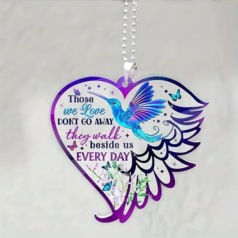 Creative Heart & Bird Design Car Hanging Decoration, Creative Hanging Ornament, Car Pendant, Mirror Hanging Car Interior Decor For Car