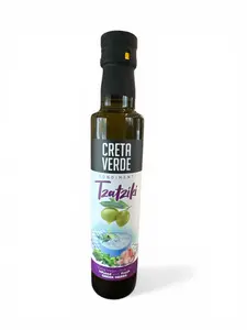 Creta Verde Tzatziki Infused Extra Virgin Olive Oil – Greek Herb Infused EVOO with Garlic, Dill & Oregano – Cold Extracted, 100% Natural – Premium Finishing Oil for Salads, Marinades & Dipping – 250ml Glass Bottle