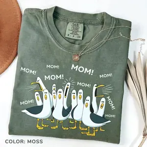 Comfort Colors Seagull Mom Shirt, Funny Mine Mine Graphic Tee, Cute Beach Mom T-Shirt, Vintage Coastal Style Shirt for Women