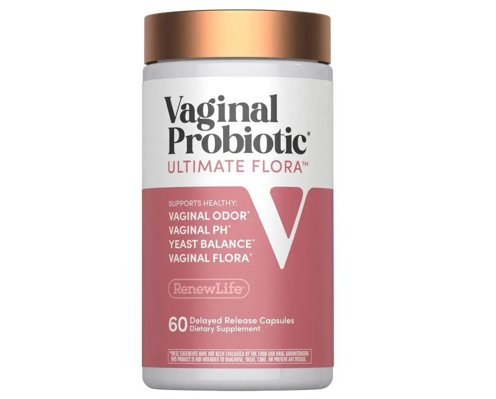 Renew Life Ultimate Flora Vaginal Probiotics for Women 6 Billion CFU | 60 Delayed Release Vegan Capsules | Vaginal Health and pH Balance | Dairy, Soy and Gluten Free Supplement