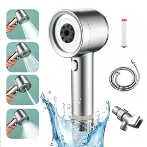 Filtered Shower Herd with Handheld,  Water Flow and Multiple Spray Modes Showre Head with Filter , ON/OFF Switch for Pets Bath  softener filter bead dry itchy skin brush design detachable bathing massaging Massage Handheld Shower High Pressure function
