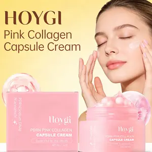 HOYGI Pink Collagen Capsule Cream Hydrating Moisturizing Collagen Face Cream Brightening Firming Skin Care for Daily Use