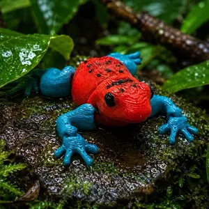 Realistic Strawberry Poison Dart Frog | Articulated 3D Printed Amphibian Collectible
