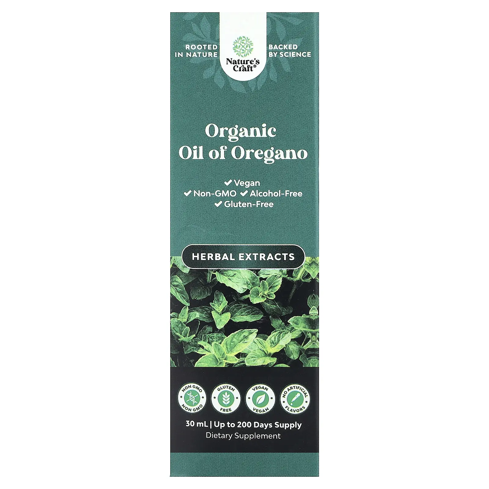 Nature's Craft Organic Oil of Oregano, Alcohol-Free, 30 ml