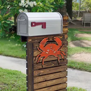 Designocracy MA98511-18 18 in. Crab Coastal Wooden House Number Sign Decor