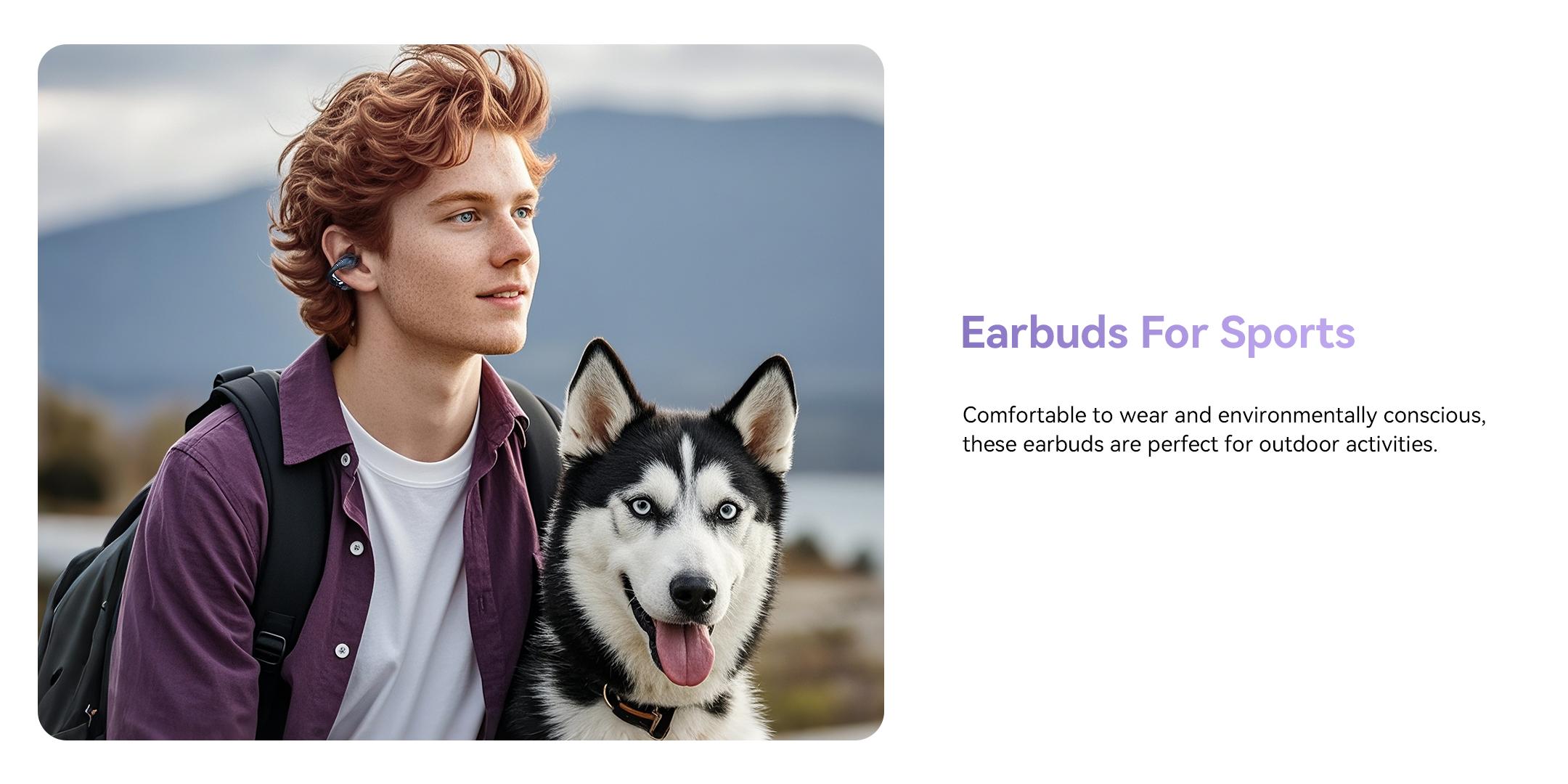 NANK Wireless Clip-On Bluetooth Open-Ear Earphones - Ergonomic Comfort, AI Call Noise Cancellation, 24-Hour Battery Life, IPX5 Water Resistance for Fitness and Work headphones sound mini high-definition quality