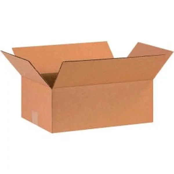 Global Industrial 4879900 Industrial Slotted Single Wall Kraft Cardboard Corrugated Boxes - 16x10x6 in. - Pack of 25, 200#/ECT-32 Strength Storage for Office Stationery & Postal Supplies