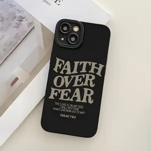 Faith Over Fear Bible Verse Black Matte Phone Case Compatible with iPhone 17 ProMax / 16 ProMax / 15 ProMax / 14 ProMax / 13 ProMax / 12 ProMax / 11 ProMax ; iPhone 17AIR