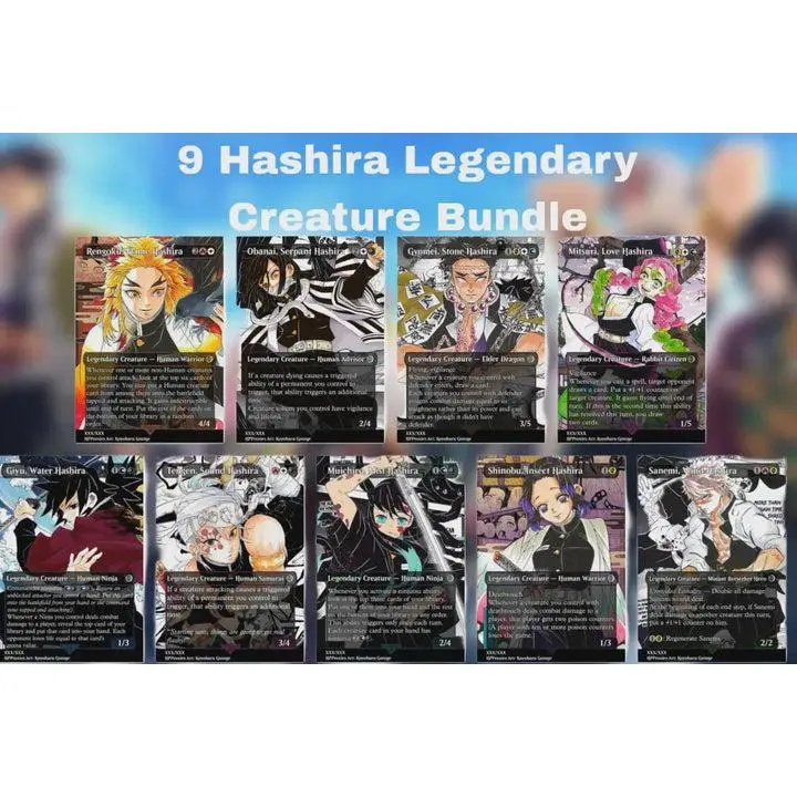 Hashira Commander Proxy Bundle: 9 Hashira Legendary Creature Pack