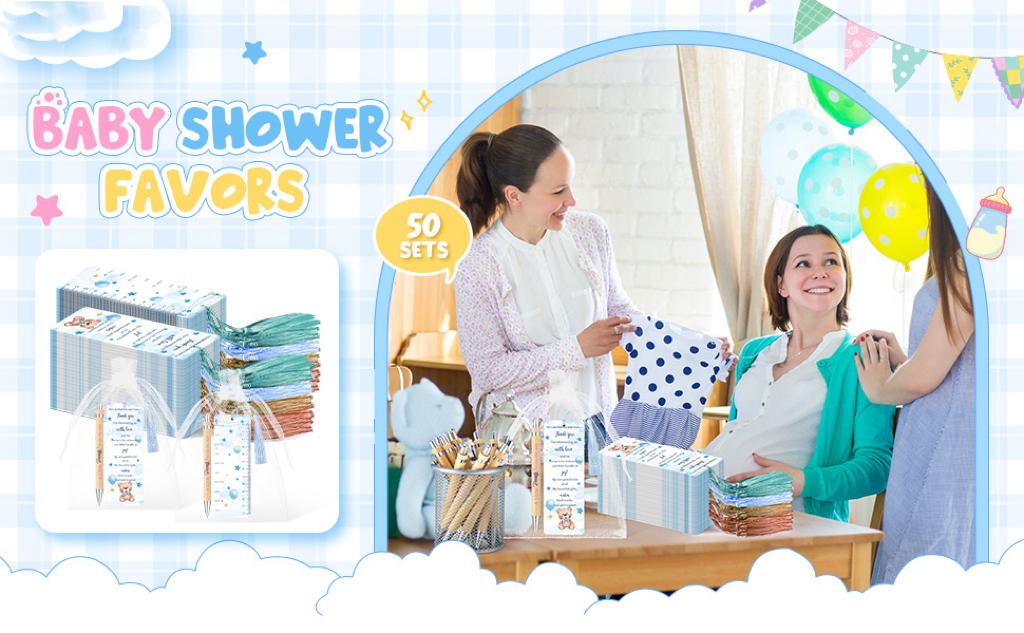 50Pcs Baby Shower Gifts Set Bulk Ballpoint Pens for Guests Parents Friends Family Cute Design with 50 Pens 50 Thank You Bookmarks 50 Organza Bags Ideal for Party Favors for Baby Shower Party Gender Reveal Christening Party Supplies 50Pcs Baby Shower Gifts Set Bulk Ballpoint Pens for Guests Parents Friends Family Cute Design with 50 Pens 50 Thank You Bookmarks 50 Organza Bags Ideal for Party Favors for Baby Shower Party Gender Reveal Christening Party Supplies