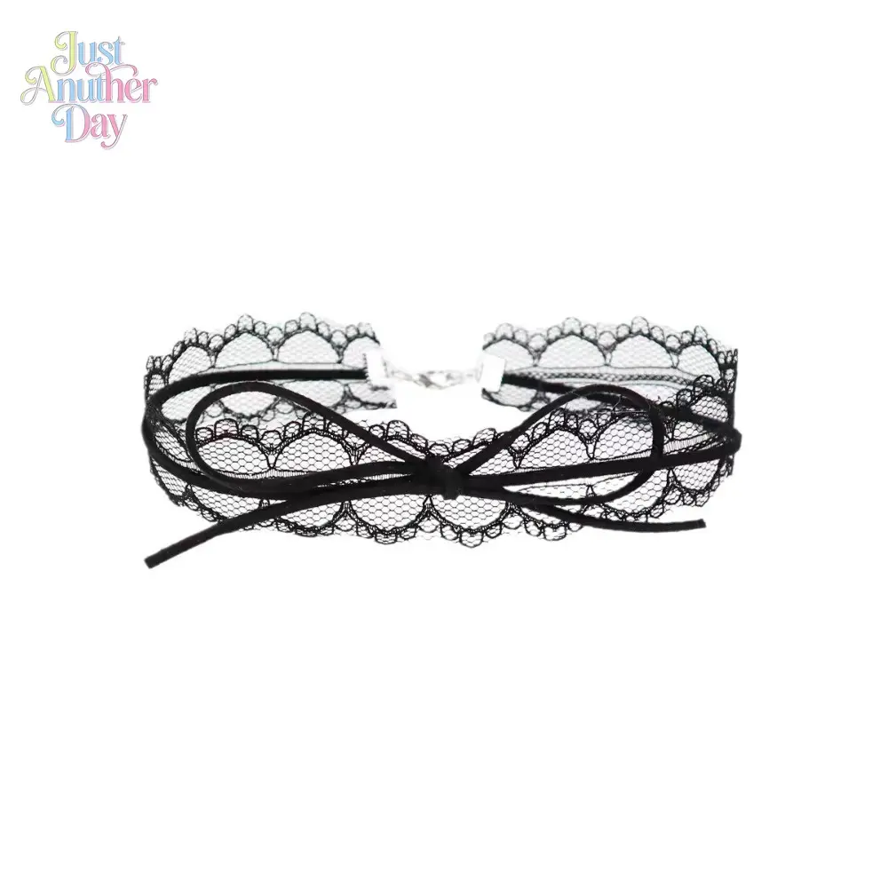2-Pack Sweet Lace Bow Choker, Women's Clavicle Chain Neck Strap, Pure Lust Hottie Necklace Accessories for Sports & Outdoor Camping Hiking Picnic Use