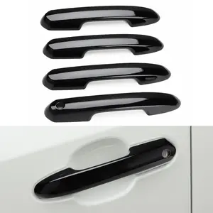 Glossy Black Door Handle Covers for Toyota RAV4 2019–2025, Highlander 2020–2025 & Crown 2023–2025 | ABS Scratch Protector Trim, Snap-On Exterior Car Handle Cover Accessories (4PCS)