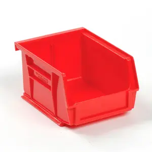 Global Industrial SB453R Red Durable Plastic Hang & Stack Organiser Bin, 5.375x4.125x3 in - Home Supplies Storage Boxes Solution