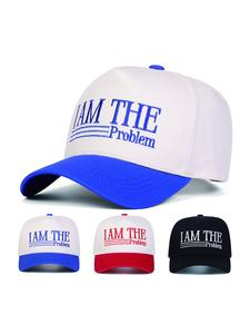 Men's Adjustable Lightweight Polyester Classic Baseball Cap, Quality Caps, Bold Letter Design, Blue Color, Casual Style Hat for Daily Wear & Outdoor Activities