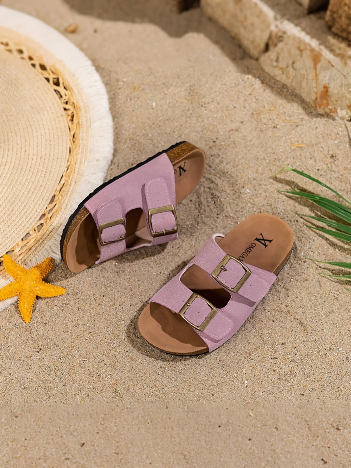 Summer Kids Cork Sandals, Adjustable Buckle Non-Slip Flip Flops, Unisex Beach Shoes, Water Sandals, Sandals For Toddlers, Multiple Colors, Slip-On, Comfortable Daily Wear, Rubber Sole Sandals