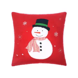 White Pine Applique Snowman Pillow