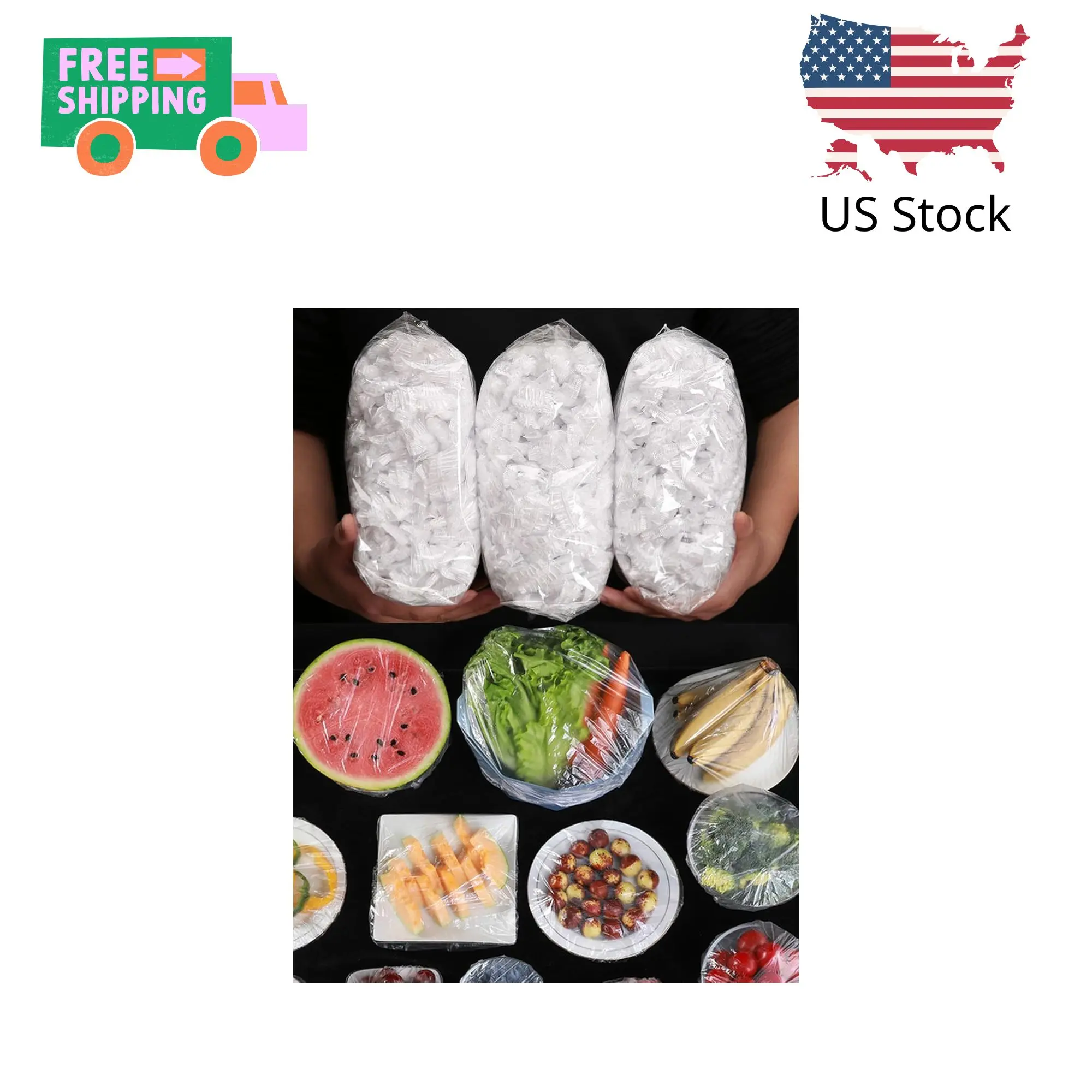 300PCS Elastic Food Covers Fresh Keeping Bags Disposable Stretchable Bowl Covers Universal Kitchen Wrap Seal Bags