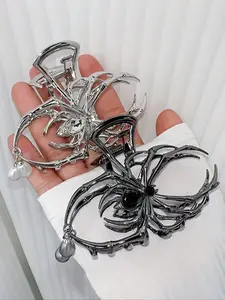 2pcs Metal Spider Hair Clips Clip in Gothic Style Versatile Back Headband Shark Claws Claw Clip Ponytail for Daily Use and Casual Parties