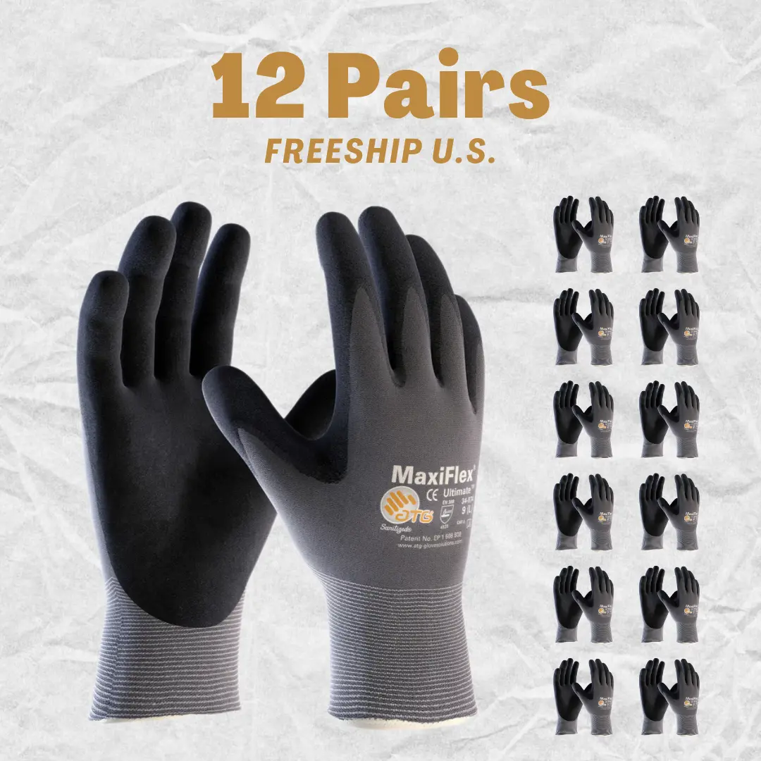 6/12 Pares MaxiFlex Guantes Para Trabajo - Maxi Flex Foam Work For Men - Enhanced Grip MaxiFlex Nitrile Gloves