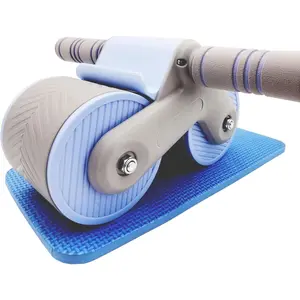 AUTOMATIC REBOUND ABDOMINIUM ROLLER: Automatic rebound abdominal roller for exercise with knee pads, dual wheel balance design and cell phone holder, suitable for outdoor, home in the home gym using abdominal fitness roller for abdominal muscle workout