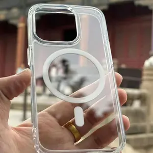 Shockproof Case for IPhone 16 Pro Max 16 15 14 13 12 11 Case Clear, [Compatible with Magsafe] [Military-Grade Protection] Shockproof Slim Phone Sleeve Cases Ip16 Cover Luxury Shell Protective Screen Protector Wireless Silicone Durable Transparent