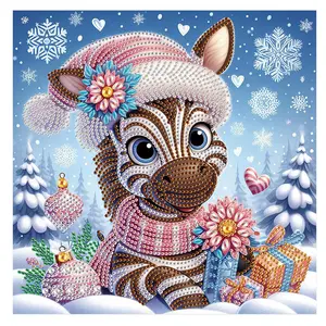 Zebra Pattern Diamond Arts Colorful Painting Kit, 1 Set 5D Special Shape Art Painting Kit for Beginners, Wall Art Decor for Home