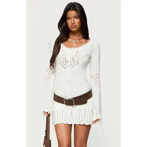 Edikted Women's Shaia Pointelle Knit Mini Dress