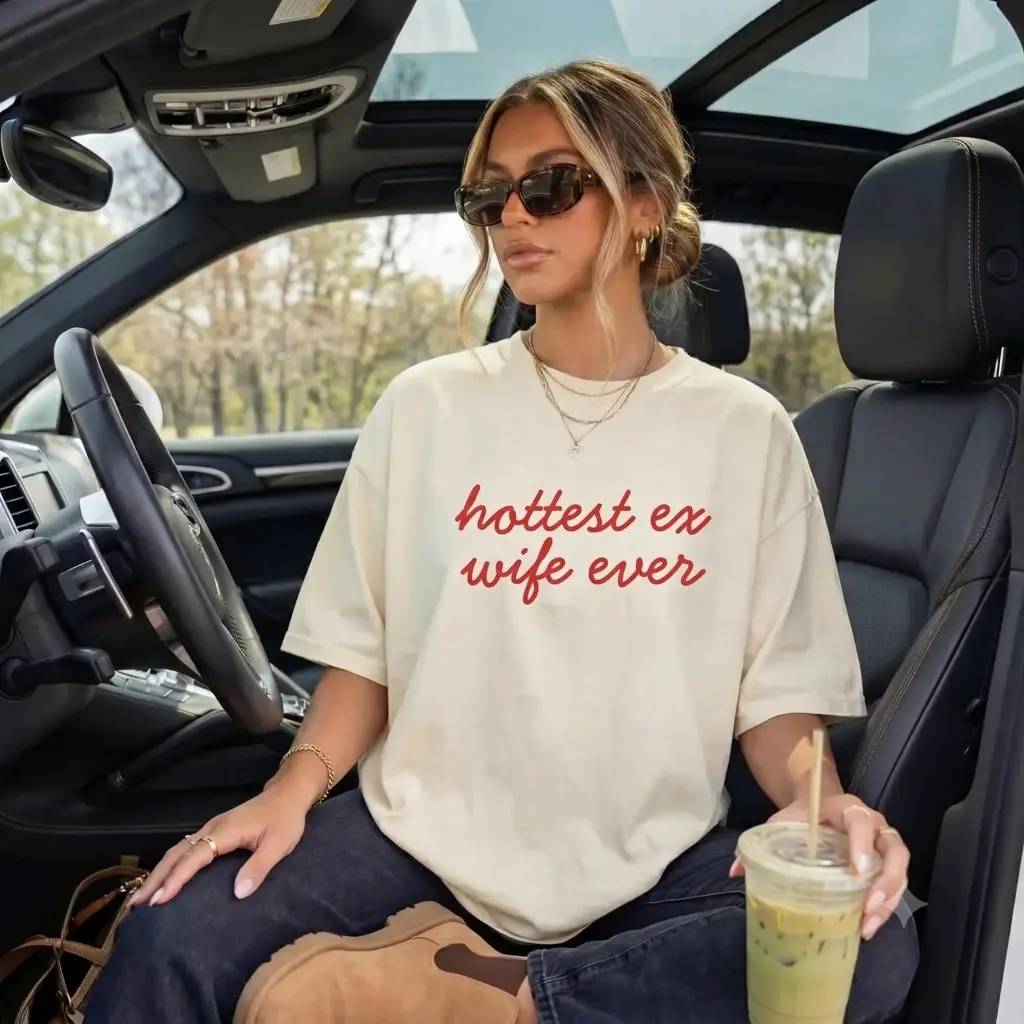 Hottest Ex Wife Ever Shirt, Funny Divorce Party Tee, Single Era T-Shirt, Newly Single Graphic Shirt, Divorce Gift for Women, Main Character Energy Tee
