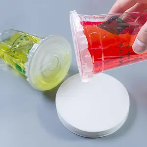 500 count White Leak-Proof Cup Cap Lid Liners,Round Sealing Paper Pads  Spill Proof Paper for Plastic Drink Cup,Milk  Coffee Beverage Cup Leak Proof Film Sealing Film (4.5 Inch)