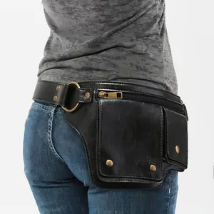 [Waist Bag for Women] Solid Color Fashionable Practical Handmade Waist Bag Multi-Card Buckle Adjustable Chest Bag Waist Bag Dual-Use