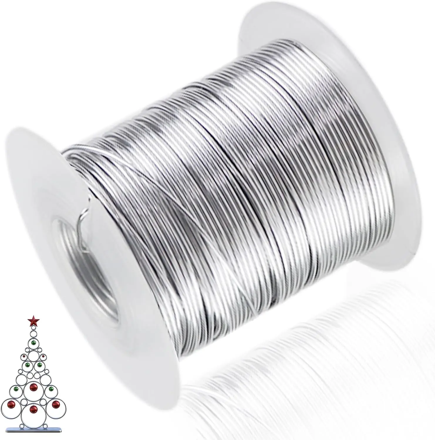 164 Feet Ultra-Soft 18 Gauge Aluminum Wire - 1mm Bendable Metal Craft Wire for Jewelry Making, Sculpting, Floral Wreath & DIY Christmas Ornaments (Silver)