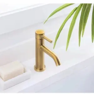 Allen + Roth Harlow Brushed Gold Single Hole 1-handle Bathroom Faucet - NEW
