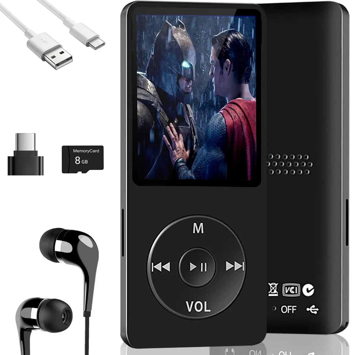 Portable Bluetooth 5.2 HiFi MP3 Music Player for Runners & Daily Sports, Multifunctional Educational Audio Toy Supporting Voice Recording, FM Radio, E-Book, Expandable Memory, Equipped with Earphone as Complete Audio Tool Set