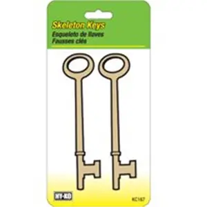 Hy-Ko Products KC167 Flat Skeleton Key - 5 Packs of 2, Flat Tips, Compatible with Door Locks and Older Doors, Door Lock