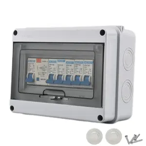 8 Way Miniature Circuit Breakers with Waterproof Distribution Box Outdoor 63A 220V Earth Leakage Overload Short Circuit Protection for Home, Industrial, and Commercial Use(6A 10A 20A 32A)