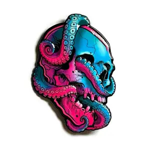 Enamel Pin "Tentaskull" - Vibrant Octopus Skull Design for Unique Fashion Accessories.