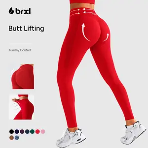 BRXL Lycra Fabric Butt Lifting No Front Seam High-Waisted Breathable Yoga Pants Tummy Control Seamless Gym Running Leggings #Parati #GymWorkout #TikTokMadeMeBuyIt #outdoorfun #Summervibes-1