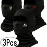 3-Pack Fashion Print Motorcycle Breathable Mask Headset, Sun Protection Full Face Cover, Face Coverings, Outdoor Sports Mask, Ideal for Biking and Outdoor Activities