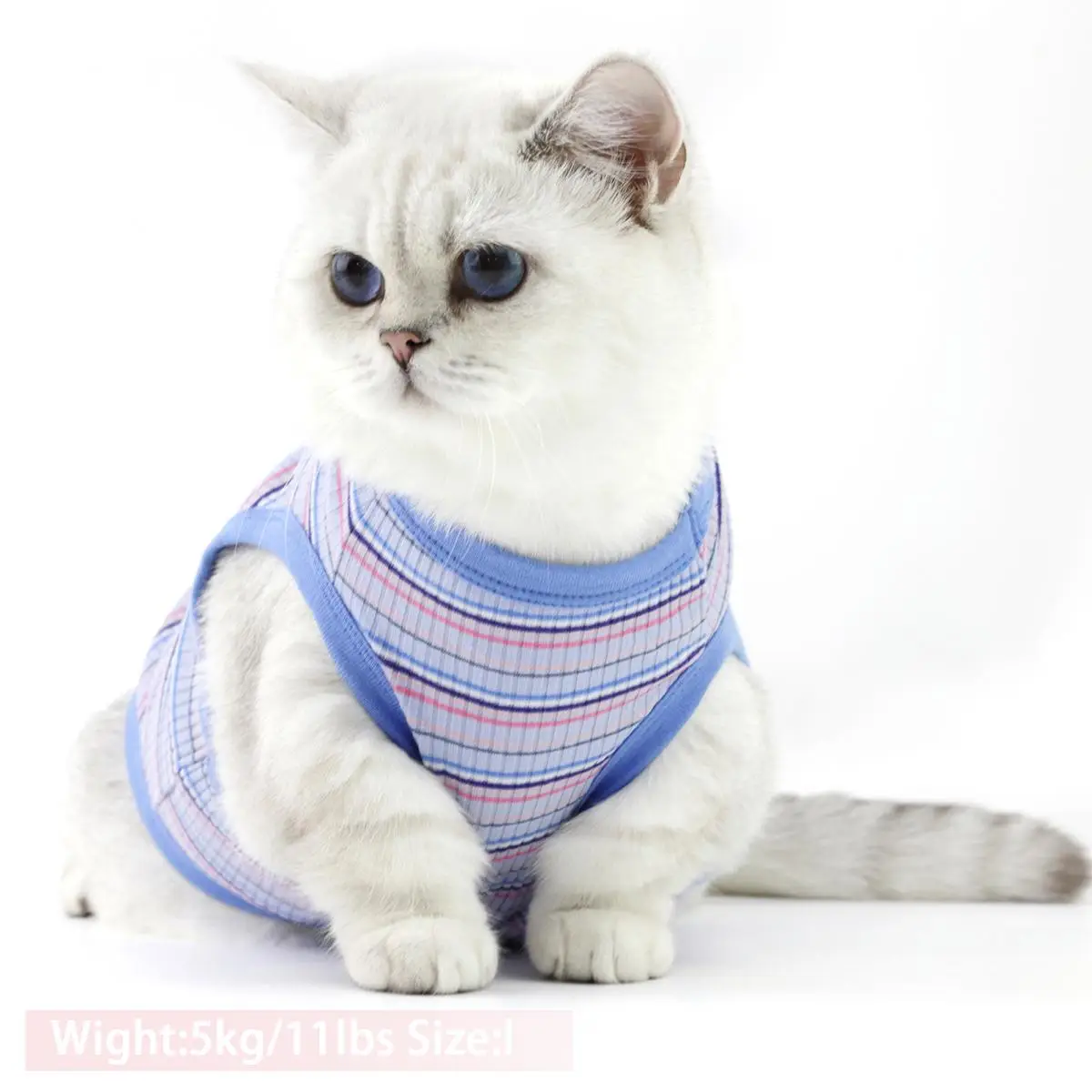 Striped Pattern Pet Vest, 1 Count Cute Pet Clothes, Breathable Kitten Clothes for Small Dogs & Cats