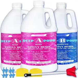 Deep Pour Epoxy , 3 Gallon 2-4" Pour Depths Epoxy  Kit  Clear High-Gloss No Bubble Self Leveling for DIY Molds  River Table Flower Preservation Top Mold Crafts Mix 2:1 Ratio